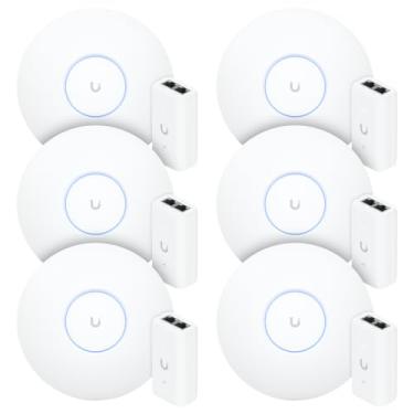 Imagem de 6 U6 Pro Ubiquiti Com 6 Fontes 48V 15W | 6 Roteadores WiFi 6 Access Point 5.3 Gbps + 6 Injetores PoE