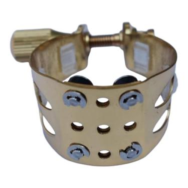 Imagem de Yunhgft Grampo de Abraçadeira para Saxofone Alto, Acessórios de Instrumento Musical de Latão, Peça de Reparo com Tampa de Ligadura