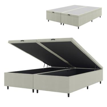Imagem de Cama Box Com Baú King 1,93m Prince Suede Bege Bege