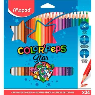 Imagem de Lápis de cor Maped color peps star triangular com 24 cores