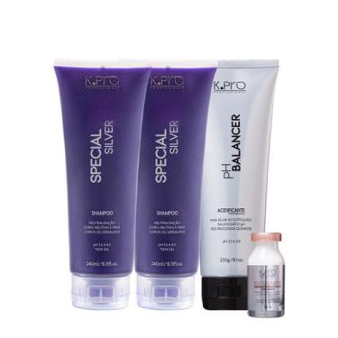 Imagem de Kit K.Pro Special Silver Ph 5.5 a 6.5 Shampoo Extra Regenér Ampola e A