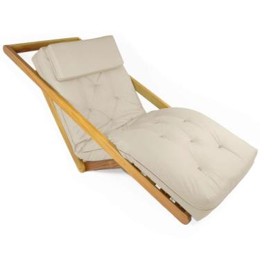 Imagem de Poltrona New York Reclinável Sala de Estar Sarja Bege