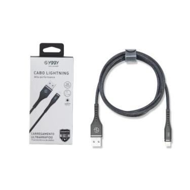 Imagem de Cabo De Dados Lightning Yggy 1,2m Turbo Cl1-pr, Preto