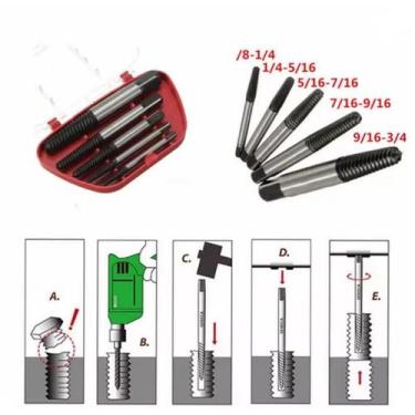 Imagem de Extrator de Parafusos Kit 5 peças A-313 Saint Plus