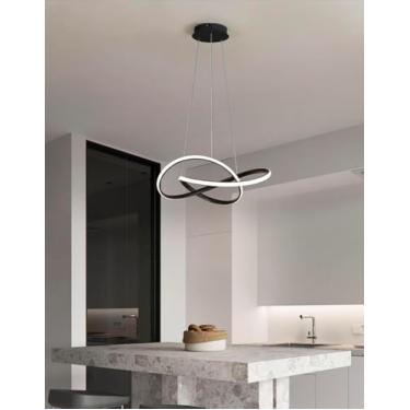 Imagem de Mesa de sala de jantar altura ajustável candeeiro moderno minimalista LED candeeiro de teto floral lustre de design quarto candeeiro de teto regulável cozinha candeeiro de escritório