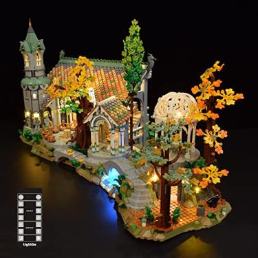 Imagem de LightGo LED Lighting Kit Designed for The Lord of The Rings Rivendell Compatible with Lego 10316 Building Set - Not Include Model (Remote Version)
