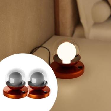 Imagem de Kit 2 Abajur de Mesa Dama moderno Com Globo 10cm Decoração iluminação 