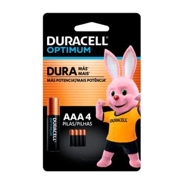 Imagem de Pilhas Duracell Optimum AAA Alcalinas com 4 Unidades