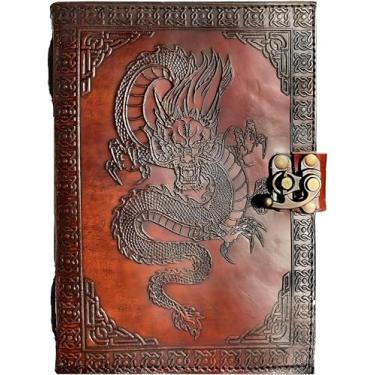 Imagem de Dragon Ball Z Shenron Couro Branco Grimório Couro Diário Livro das Sombras Livro de Feitiço Diário de Couro Caderno Caderno de Esboço para Artistas