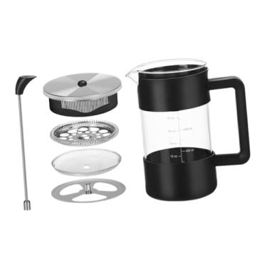 Imagem de IEUDNS Cafeteira de prensa francesa, máquina de chá, presente, vidro espesso, portátil, com filtro, prensa de café para escritório, café, casa, loja, cozinha