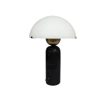 Imagem de Abajur de cabeceira Luminária de mesa pedra, vidro, sala estar, centro, estudo, cabeceira, decoração quarto(Preto)