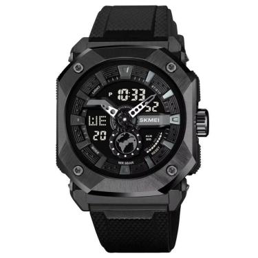 Imagem de Relógio Esportivo Luz Led Masculino Cronômetro Impermeável Multifuncional Preto