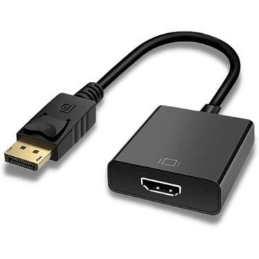 Imagem de Cabo Adaptador Displayport Para Hdmi Conversor Vídeo Ultra HD 1080p Entrada Displayport (DP) Macho e Saída HDMI Fêmea Vídeo e Áudio Monitor Projetor Gamers