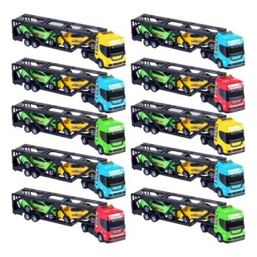 Imagem de Brinquedos Doação 70 Caminhão Cegonha + 140 Carrinho Criança Infantil