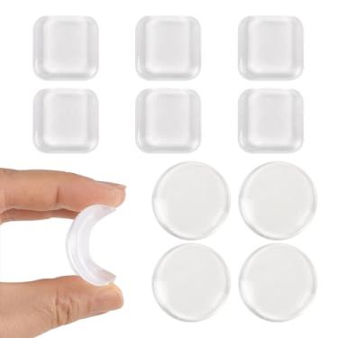 Imagem de VYNYJOAN 10 batentes de porta para parede, protetor de parede transparente com suporte autoadesivo forte para paredes de escritório em casa (dois tipos)