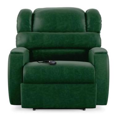 Imagem de Poltrona do Papai Sala de Cinema Reclinável Manchester Controle Power Elétrico USB PU Verde Musgo G23