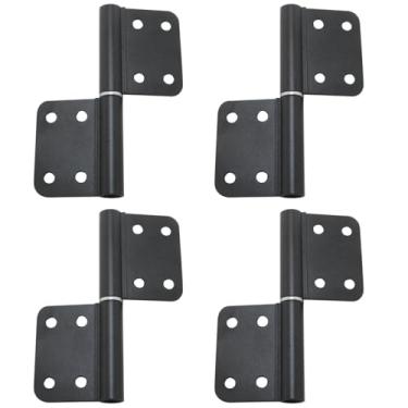 Imagem de ITROLLE 4 peças 41 x 92 mm dobradiça de porta removível de liga de alumínio preta com parafusos de instalação adequada para tela/banheiro/portão de vaso sanitário