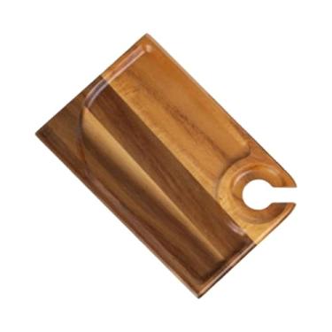 Imagem de Bothyi Prato de servir aperitivos, tábua de cupcake, bandeja portátil leve para servir lanches com suporte para copos para festas, catering, queijos e carnes, Retângulo