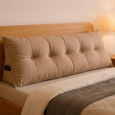 Imagem de Almofada de Cabeceira Encosto Apoio para Lombar com Bolso Lateral 160x50x20 - BF Colchões