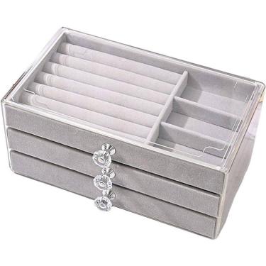 Imagem de Porta Maquiagem Batom Jóias Organizador 3 Gavetas Acrílico