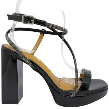 Imagem de Sandália Feminina Casual Social Dia a Dia Passeio Trabalho com Strass Salto Alto Conforto Vizzano 6551.102