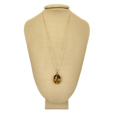 Imagem de Colar prata 925 + ouro citrino -  p vecchio