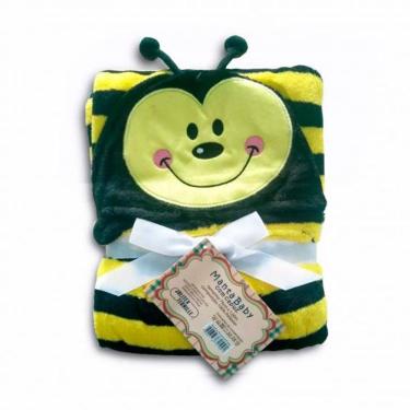 Imagem de Cobertor manta bebê com capuz abelha microfibra jolitex