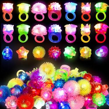 Imagem de Pacote com 65 anéis luminosos Party Favors Ynanimery para crianças