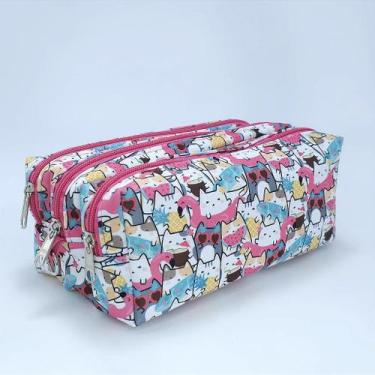 Imagem de Estojo Triplo - Estampa de Gatinho - Organizador Prático - Franesb