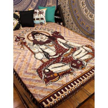 Imagem de Colcha Estampada Indiana De Cama Casal Shiva