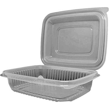 Imagem de Pote Descartável, Rioplastic, 250 ml, Retangular, Com Tampa Articulada, Pacote com 24