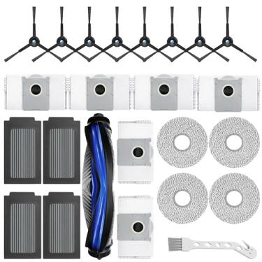 Imagem de Unikstone Pacote com 24 compatíveis com Ecovacs Deebot T50 Max Pro Omni, apenas kit de acessórios para aspirador de pó Omni T50 Max Pro, 1 escova principal de borracha, 4 esfregões, 8 escovas laterais