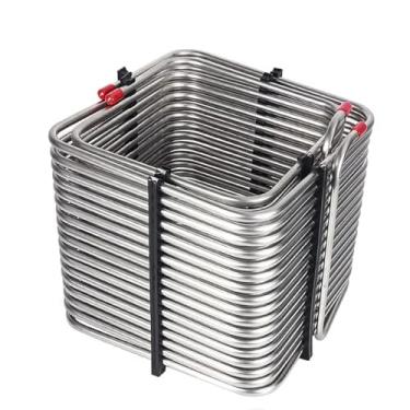 Imagem de Tubo de serpentina para refrigerador de cerveja para caixa Jockey, refrigerador de serpentina quadrado de 2 camadas para cerveja caseira, dispensador de bebidas geladas, economizador de espaço