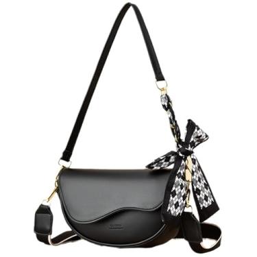 Imagem de Pochete de couro para mulheres e homens, bolsa tiracolo moderna, bolsa de viagem, Bolsa preta para sela