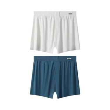 Imagem de Cuecas Boxer Masculinas De Tamanho Grande, Respiráveis, De Seda Gelada