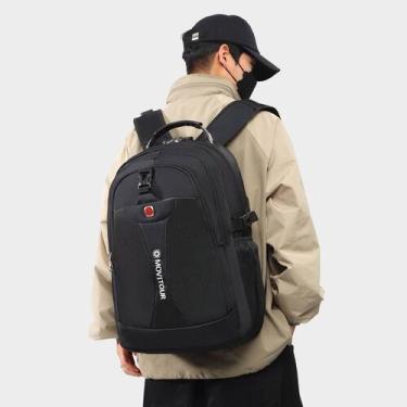 Imagem de Mochila Unissex Notebook com Cadeado, Entrada para USB/ Fone de ouvido