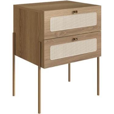 Imagem de Mesa de Cabeceira 02 Gavetas com Telinha Industrial Indy A03 Hanover D