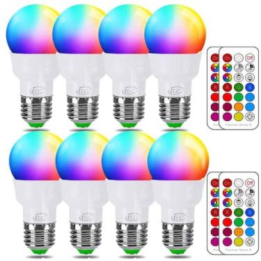 Imagem de Lâmpada LED ILC RGB que muda de cor 5W 450LM E26 2700K (pacote com 8)