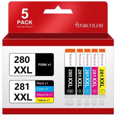 Imagem de Cartuchos de tinta JINKCOLOR 280XXL 281XXL para Canon TR8620a, pacote 