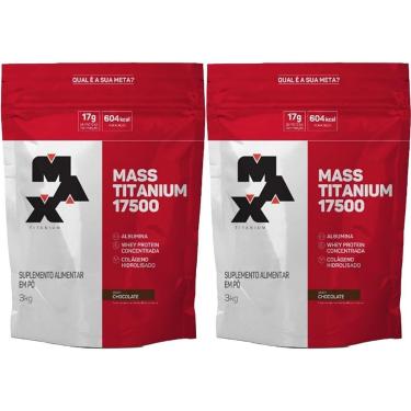 Imagem de Kit 2X Mass Titanium 17500 - 3000g Refil Chocolate - Max Titanium-Masculino