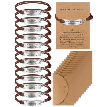 Imagem de Bucherry Pacote com 12 presentes cristãos da Bíblia para mulheres e homens, com envelopes e envelopes gravados com versículo da Bíblia inspiradora, One Size, Sem pedras preciosas