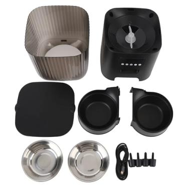 Imagem de Alimentador automático para gatos com botão de alimentação cronometrada, dispensador automático de comida de gato para cães e animais de estimação (tigelas duplas)