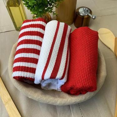 Imagem de Kit 6 Pano de Prato Copa Cozinha Absorvente Atoalhado Fiu Vm - IDEALIZ