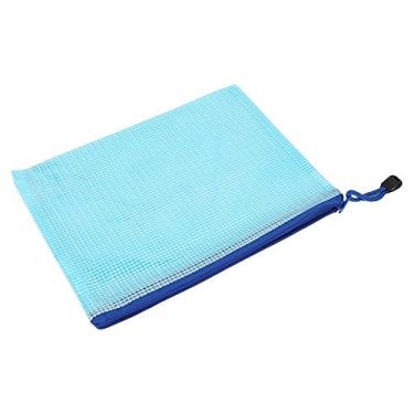 Imagem de ZJchao Estojo de Lápis, Organizador de Pasta de Arquivo Organizador de Documentos 12pcs A5 Mesh Zipper Bags Pastas de Documentos Com um Zíper Confiável, para Transportar , Mapas, Cartões, Certificados (Azul)