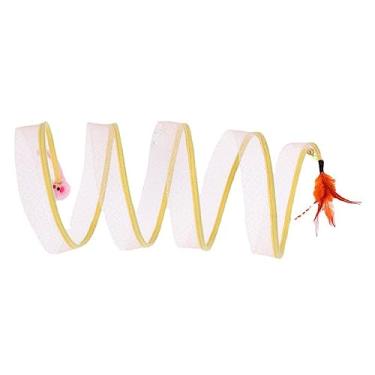 Imagem de Generic Brinquedo do Túnel do Gato, Brinquedo Dobrado Túnel Gato que Economiza Espaço Interativo Flexível Seguro Diversão Tipo S Exercício de Fio de Aço para Gatinho (Rato)