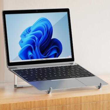 Imagem de Suporte de laptop dobrável, metal, alumínio, triângulo, adequado para MacBook, base de suporte para laptop, prata