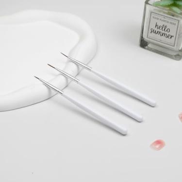 Imagem de Conjunto de 3 pincéis para arte de unhas – Canetas de pintura de flores e forro fino para manicure, detalhes e design de unhas