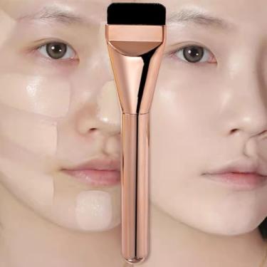 Imagem de Pincel de base ultrafino, leve, contorno facial, contorno plano, pincéis de maquiagem creme para base, ouro rosa