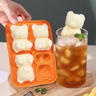 Imagem de Molde de gelo de urso de 4 peças para gelo, café e chá de leite, laranja