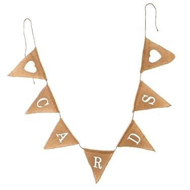 Imagem de Meters Bandeira vintage de juta para casamento com guirlanda de cordão para casamento, chá de panela, noivado, aniversário e celebrações dos namorados